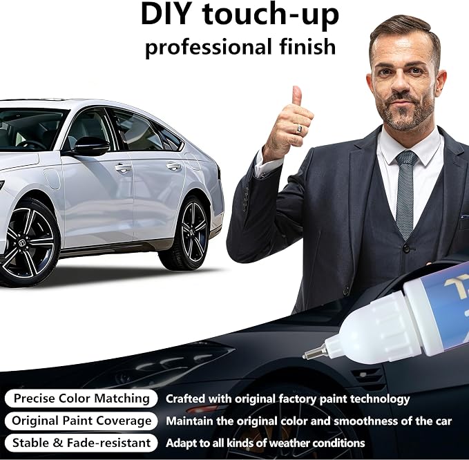 NH-883P Platinum White Pearl Touch Up Paint for Honda Match, Car Paint Scratch Repair kit, 2 in 1 Scratch Remover Pen with Color-Matched Rapid Drying of Paint Coating