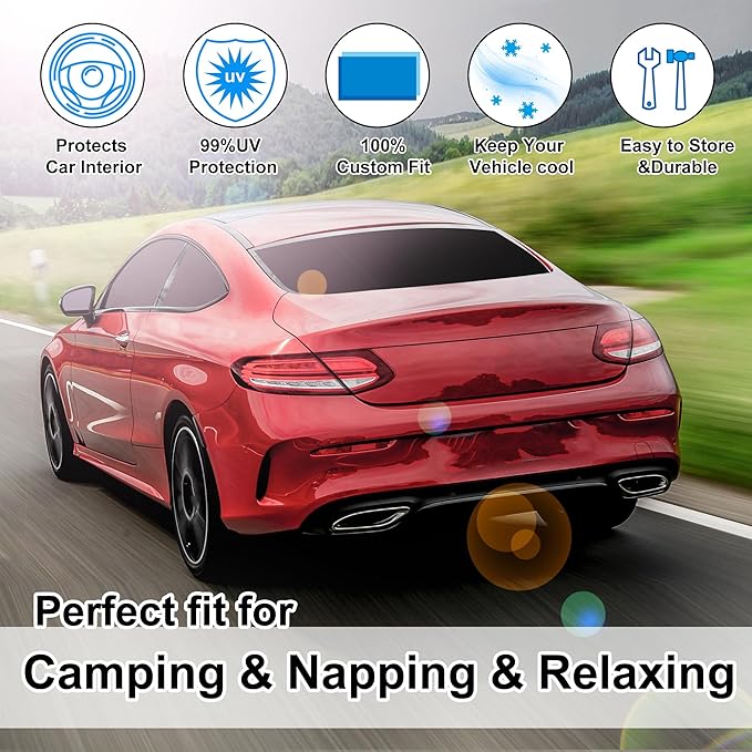 TINGLU Window Shades for Mercedes Benz C Class W205 C250 C300 C400 2015-2021 Accessories Side Full Windows Windshield Sun Shade Sun UV Rays & Privacy Protection for Camping,Napping,and Relaxing 8PCS