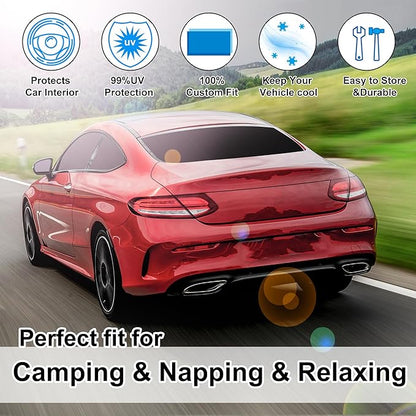 TINGLU Window Shades for Mercedes Benz C Class W205 C250 C300 C400 2015-2021 Accessories Side Full Windows Windshield Sun Shade Sun UV Rays & Privacy Protection for Camping,Napping,and Relaxing 8PCS