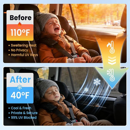 KUST Car Window Shades for 2010-2024 Toyota 4Runner Accessories, Breathable Mesh Magnetic Window Covers, Rear Back Side Window Sun Shades UV Block Privacy Protection for Baby Camping Napping 2PCS