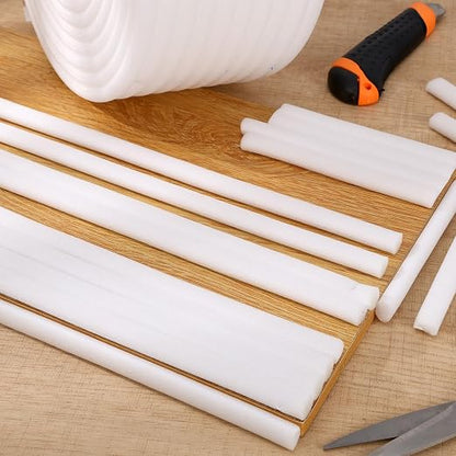 DERTE 1 Roll 1/2 Inch x 54 Yards White Automotive Foam Tape Repair Soft Edge Foam Masking Tape for Car Truck Door Jams Paint Sealing Car Wheel Hub Overspray Protection