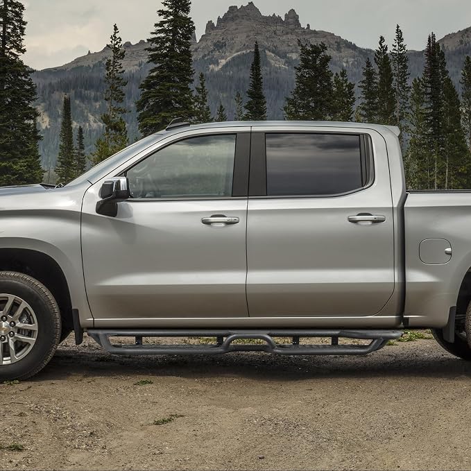 BINARY STAR Running Boards Compatible with 2022-2026 Toyota Tundra Double Cab, Two-Stair Side Steps Nerf Bars, 6 Inch Tundra Black Step Bars Made with Carbon Steel