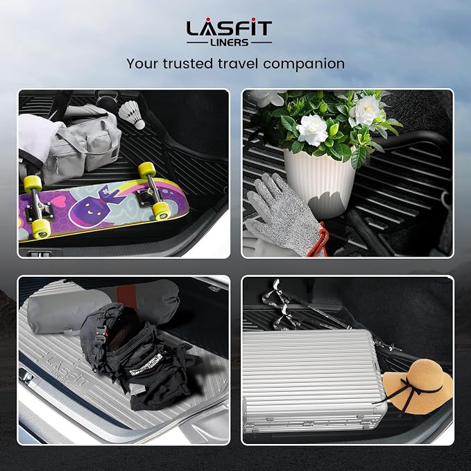 LASFIT Cargo Mat for Dodge Charger Daytona 2024 2025 2026 Scat Pack & R/T (Fit 2-Door, Not for 4-Door), All Weather TPE Custom Fit Trunk Mats Cargo Liners, Black