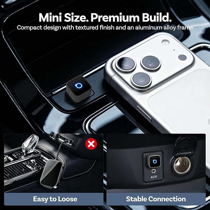 OTTOCAST Mini Slim Wireless CarPlay Adapter & Android Auto Adapter, Mini Cube 2-in-1 Adapter for Cars with Factory Wired CarPlay/Android Auto, 5GHz WiFi, Bluetooth 5.0, 5s Auto Reconnect