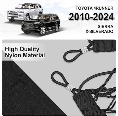 Amiss Truck Bed Cargo Net with Bottom Organizer, Compatible with Toyota 4Runner 2010-2024, Portable Storage for Pickup Cargo and Heavy Duty Hook, Exterior Accessories for Car SUV Truck