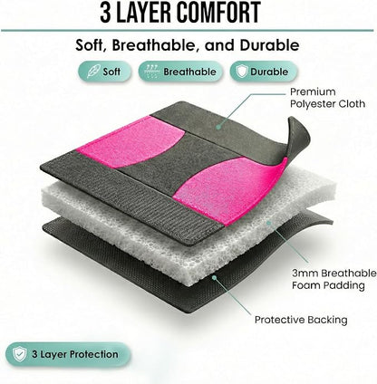 FH Group Bright Flat Cloth Full Set Automotive Seat Covers Front Set and Rear Solid Bench Pink Black Seat Covers w. Gift Universal Fit Interior Accessories for Cars Trucks and SUVs
