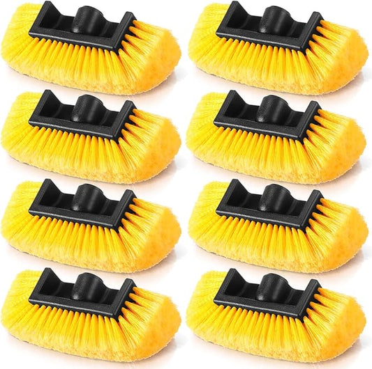 Vesici 8 Pcs Car Wash Brush Head with Soft Detailing Bristle Flow Thru Car Cleaning Brush Exterior Cars Wash Equipment for Auto Truck RV Boat Camper Washing, 10 Inch (Yellow)