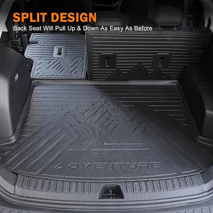 KUST Floor Mats for 2025-2026 Chevy Equinox/GMC Terrain Accessories (Gas Only), All Weather Car Mats with Backrest Mat & Cargo Trunk Liner & Door Sill Protector, TPE Rubber, Raised Edge, Full Set