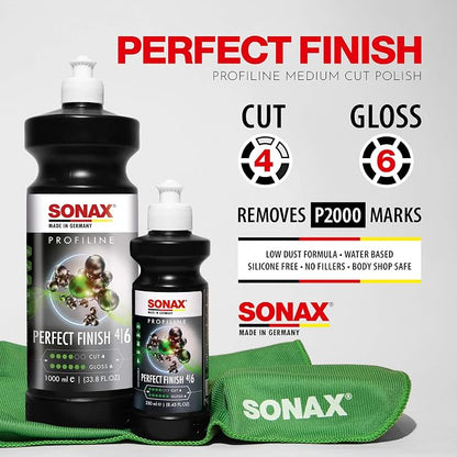 SONAX Perfect Finish 1L | Scratch and Swirl Remover Polish | Machine Polish | Paint Correction Polish | High Gloss | Black Paint Polish | No Fillers Paint Correction | 33.8 Oz