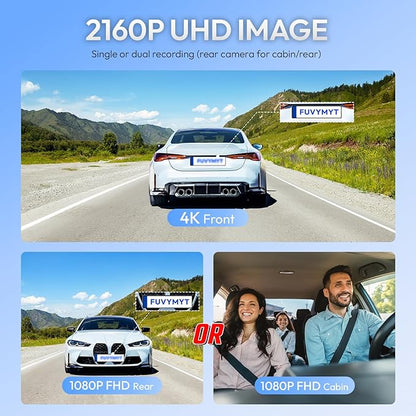 Single Channel 4K Dash Cam for Lexus LX 600 2022-2024 F Sport Premium Ultra Luxury, OEM-Style, UHD 2160P Video, Loop-Recording, Built-in WiFi & APP, G-Sensor, Plug & Play, 64GB Card