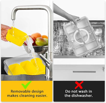 WACOI Divided Snack Serving Tray with Lid and Handle Travel Snackle Charcuterie Container Portable Storage Organizer for Candy, Fruits, Nuts, Snacks, Party, Picnic (1pack, Yellow)