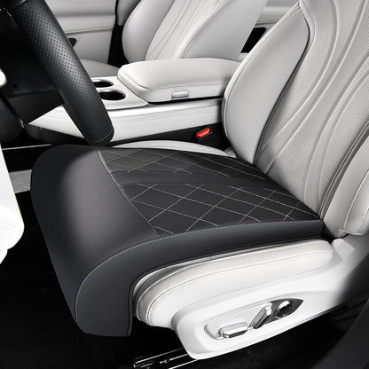 Coverado Car Seat Extender Leg Support, Leather Leg Extender Cushuin for Car Seats, Waterproof Car Seat Cushions Universal Fit for Most Vehicles (Black)