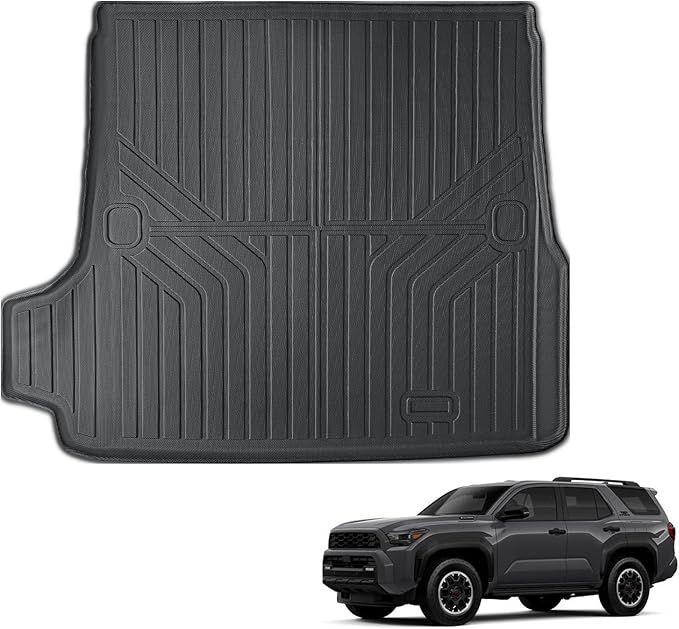 Auxko All Weather Cargo Mat Fit for 2026 2025 Toyota 4Runner 5-Seater Gasoline Version TPE Liners Accessories Guard Odorless Anti-Slip Trunk Liners for Toyota 4 Runner