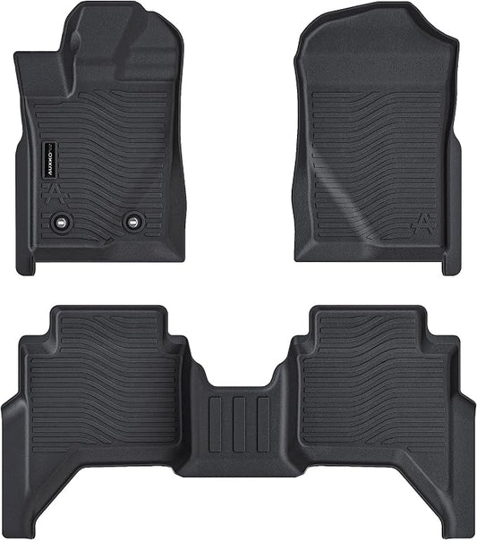 Auxko All Weather Floor Mats Fit for Ford Ranger 2026 2025 2024 TPE Rubber Liners Set Ranger Accessories All Season Guard Odorless Anti-Slip Floor Mats