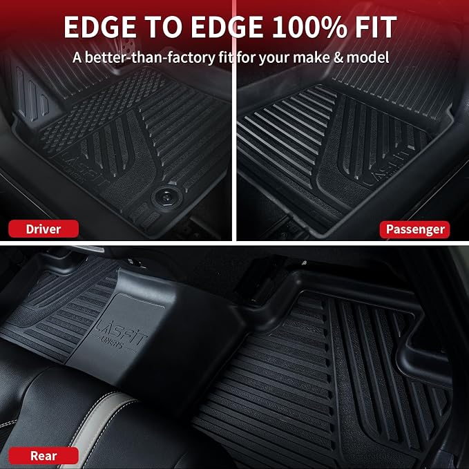 LASFIT Floor Mats&Trunk Mat for Toyota Camry 2025-2026 Hybrid/LE/SE/XLE/XSE, All Weather Custom Fit TPE Floor Liners for Camry 2025 Front & Rear Full Set Car Mats, Black.