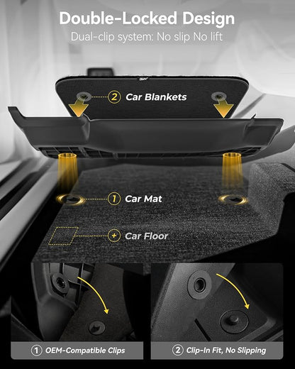 3W Floor Mats & Carpets (1st and 2nd Rows) Fit for Ford Bronco Sport 2021-2025 All Weather TPE Car Accessories Custom Fit Full Set Ford Bronco Sport Car Mats (Not for Bronco & Rubberized Floor)