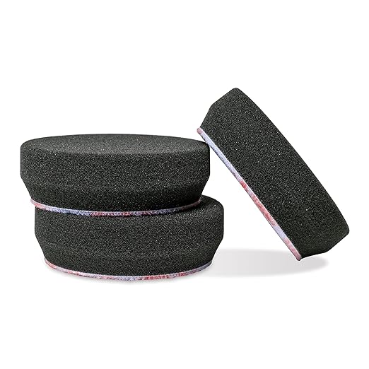 Griot's Garage 3" Black Foam Finishing Pads for Car Polishing and Detailing, Buffing Pads for Paint Correction and Sealant Application, 11274, Set of 3