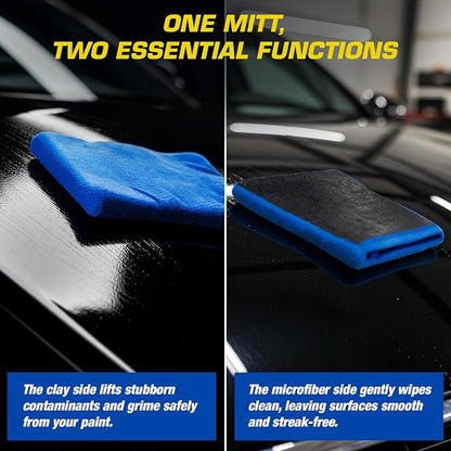 Nobu's Garage - Clay Mitt & Clay Bars Auto Detailing Kit with Waterless Car Wash Ceramic Detail Spray - Car Detail Spray & Lubricant, Quick Detailer Cleaner & Luber - Automotive Claybar Glove