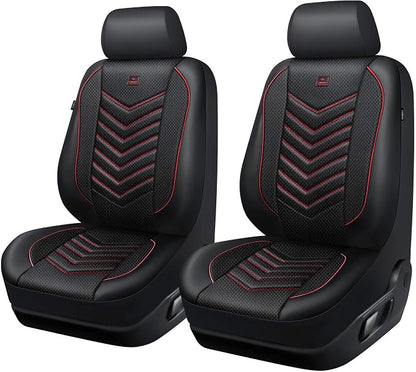 CAR PASS 3D Foam Mesh Leather Car Seat Covers Front Seats, Breathable Front Seat Cover for Cars, Comfortable Universal Fit for SUV Truck Sedan Automotive Anti-Slip Airbag Compatible, Black and Red