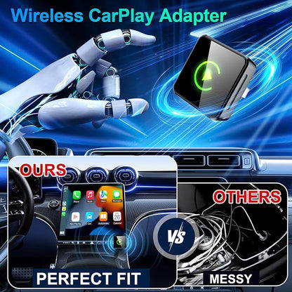 Wireless CarPlay Adapter 2026 Upgraded, 2-in-1 Adapter Converts Wired to Wireless Dongle, 5GHz WiFi Auto-Connection, Plug & Play for Cars with Factory Wired CarPlay/Android Auto (Grey)