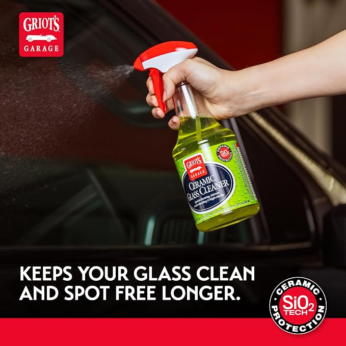Griot's Garage Ceramic Glass Cleaner Spray for Car Windows, Windshields, Mirrors and Home Use, Cleans and Protects, Streak-Free, 11009, One Gallon