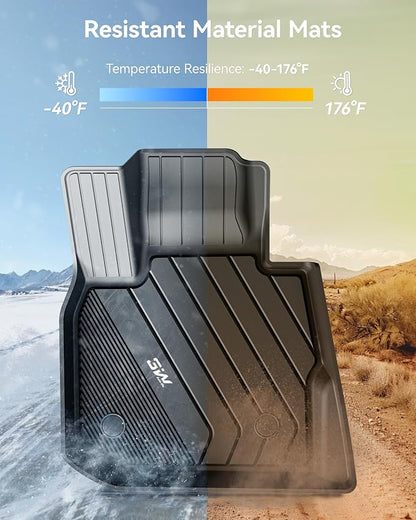 3W 2018-2024 BMW X3 Floor Mats & Cargo Liner, All Weather TPE BMW X3 Accessories Custom Fit for X3 G01 30i M40i X3M Car Mats (Only for car Without Spare tire) (Don't Fit X3 30e), 6PCS