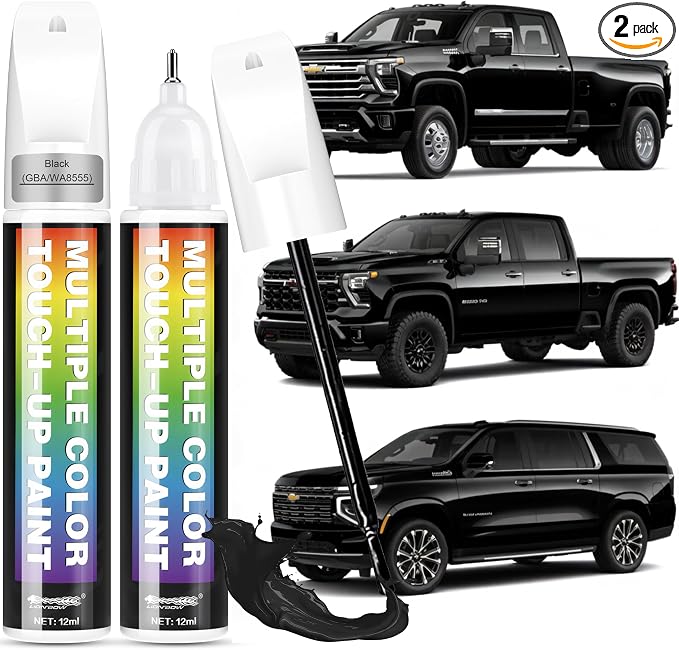 [2-PACK] for Chevrolet Touch Up Paint[Black(GBA/WA8555)]-OEM-Equivalent, Fast-Drying Formula, Eco-Friendly Scratch Repair Kit for Deep Scratches