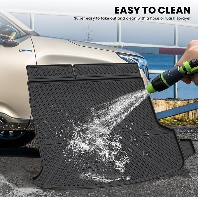 LASFIT Floor Mats & Backrest & Cargo Mats for Subaru Forester 2026 2025 (Fit Hybrid, Not for Gas), All Weather TPE Custom Fit Easy Clean for Forester Hybrid 2025 2026 Car Accessories Trunk Liners