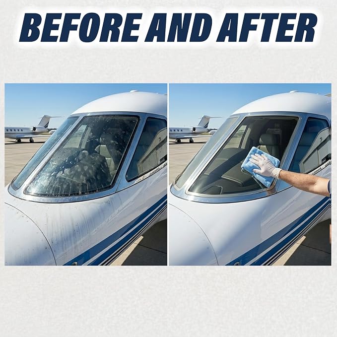 Plane Perfect Eyes Outside Windshield Cleaner - Aviation & Multi Surface Glass, Plastic, Plexiglass - Streak Free, Non Abrasive, Reduces Fog, UV Safe for Airplanes, Cars, Boats & LCD Screens | 128 Oz