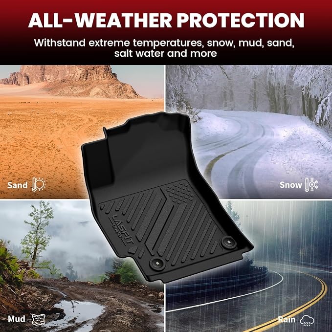 LASFIT Floor Mats & Cargo Mat for Hyundai Elantra Manual 2021-2026(Only Fit Gas) / Elantra N Manual 2022-2026,All Weather TPE Custom Fit Floor Liners Car Mats & Trunk Mats Accessories, Black