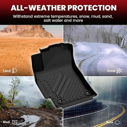 LASFIT Floor Mats & Cargo Mat for Hyundai Elantra Manual 2021-2026(Only Fit Gas) / Elantra N Manual 2022-2026,All Weather TPE Custom Fit Floor Liners Car Mats & Trunk Mats Accessories, Black