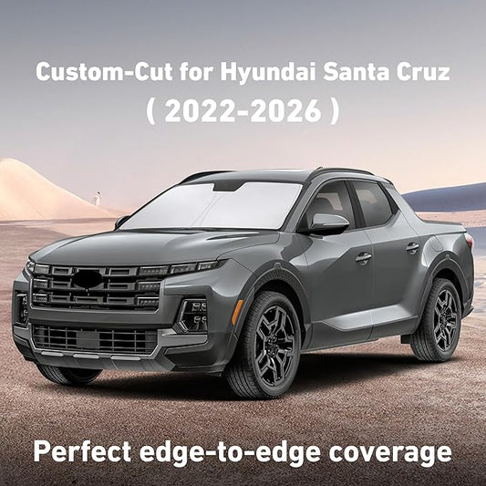 EcoNour Windshield Sunshade Compatible for Hyundai Santa Cruz 2022-2024 2025 2026, Sun Visor for Front Windshield & Window Sun Shade Cover, UV Heat Blocker & Protector, Car Accessories