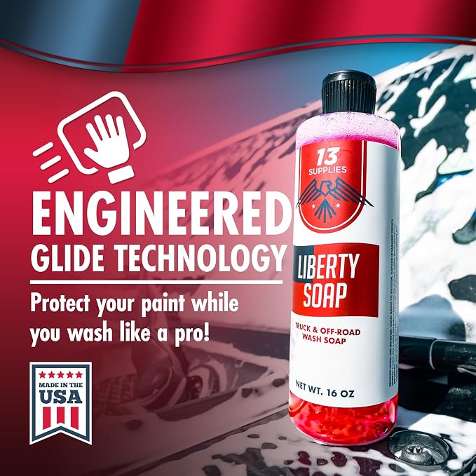 Liberty Foaming Car Wash Soap for Foam Cannon - pH Neutral Car Shampoo for Car Wash Foam Gun Pressure Wash, Thick Snow Pre-Wash Tackles Dirt, Safe for All Vehicles, Avoid Scratches on Trucks 16 fl oz