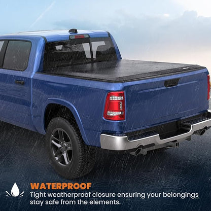 KUIPERAUTO Soft Quad 5.7FT Truck Bed Tonneau Cover Compatible for 2009-2026 Dodge Ram 1500 (Incl Classic &New Body Style) 67.4inch