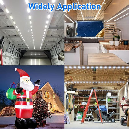 Linkstyle 12V Van Interior Lights, Super Bright 90 LEDs 3030 200LM Ceiling Dome Lamp Lights for Christmas Inflatables Van RV Trailer, 15 Modules Replacement Lights Strip White