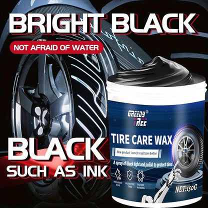 Tire Shine Paste | The Perfect Shine | Durable and User Friendly Tire Dressing | Long Lasting UV Protection for Black Tires, Wheels, & Rubber | 5.29 Oz Kit with Sponge