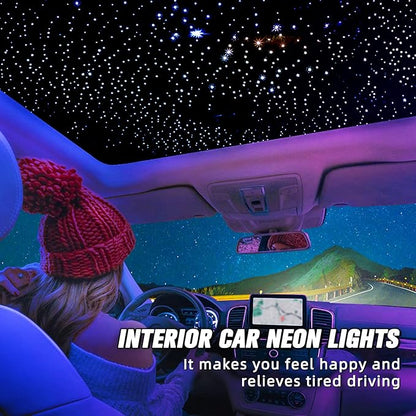 16W Starlight Headliner Kit, Star Lights for Car Roof&Home Decoration, Fiber Cable 500pcs of(0.03+0.04+0.06in)*13.1ft RGBW Star Light Headliner with Bluetooth APP/Remote/Music Mode