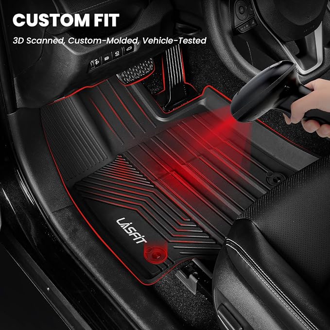 LASFIT Floor Mats&Trunk Mat for Toyota RAV4 2019-2025(Not Fit Hybrid) All Weather TPE Custom Fit Floor Liner for Toyota RAV 4 LE/XLE/Limited/TRD/Adventure Full Set Accessories, Lifespan 5 Years+,Black