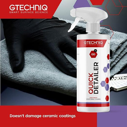 Gtechniq Quick Detailer Spray Car Polish, 8.45 fl oz | Removes Fingerprints and Watermarks, Enhances Protection and Shine, Easy to Apply and Long-Lasting Results