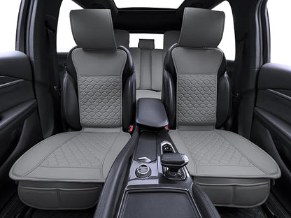 Elantrip Car Seat Cover Full Set Leather Car Seat Protector Universal fit for Most Cars SUVs and Trucks Water Proof Front and Rear Seat Protector Gray