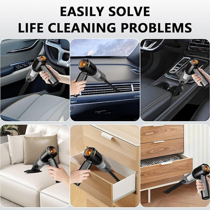 Professional Car Vacuum Cleaner, 20000Pa Powerful Handheld Vacuum for Car Interior Cleaning, Portable Cordless Mini Vacuum with Brushless Motor & Crevice Tool for Car