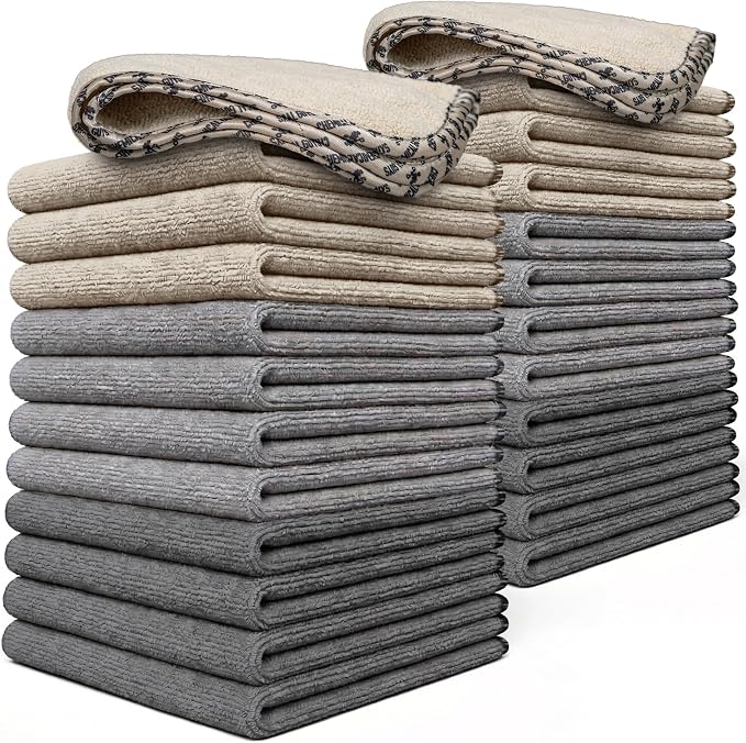 Chemical Guys AllSwipe Multi-Purpose Microfiber Towels for Cars Microfiber Cleaning Cloth Multi Color Drying Towels Car Detailing for Wash Interior and Glass, 14 x 12 Inch - 24 Pack