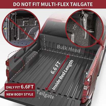 OEDRO Soft Tri-Fold Tonneau Cover, Custom Fit for Chevy Silverado 1500 / GMC Sierra 1500 New Body Style 2019-2026, Designed to Accommodate Fleetside 6.6 Ft Bed w/o Multi-Flex Tailgate