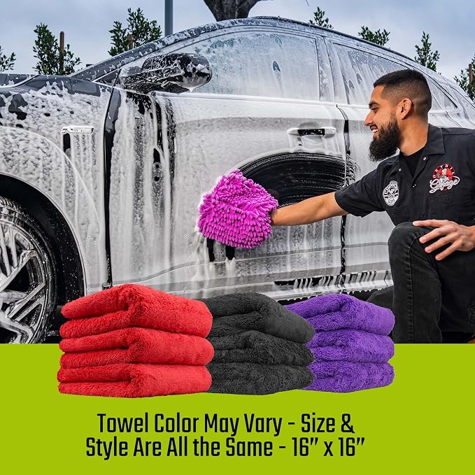 Chemical Guys Car Cleaning Kit - with Car Wash Soap, Wheel Cleaner, Total Interior, Car Wash Mitt - Interior and Exterior Wash Kit with Vehicle Cleaning and Detailing Accessories - 7 Item Kit