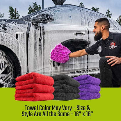Chemical Guys Car Cleaning Kit - with Car Wash Soap, Wheel Cleaner, Total Interior, Car Wash Mitt - Interior and Exterior Wash Kit with Vehicle Cleaning and Detailing Accessories - 7 Item Kit