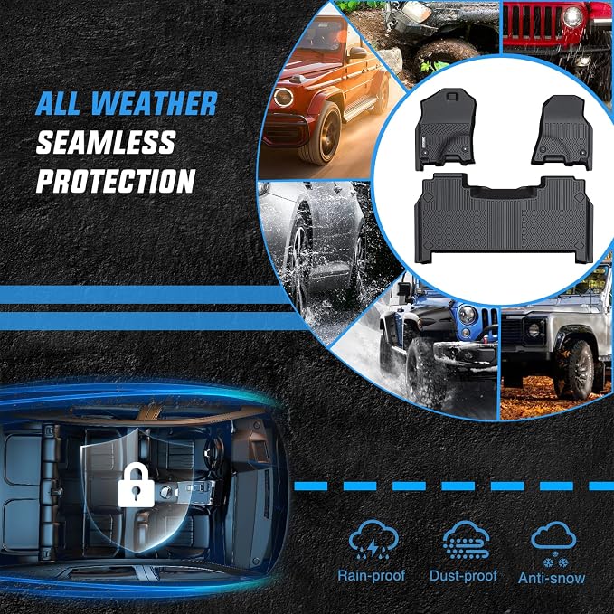 Nilight TPE Floor Mats for 2019 2020 2021 2022 2023 2024 Dodge Ram 1500 New Body Crew Cab with Rear Storage Box,All Weather Custom Fit Heavy Duty Floor Liners