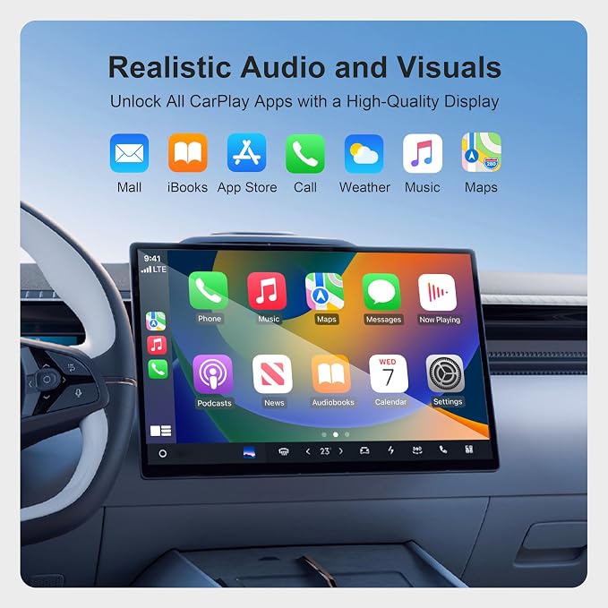Wireless CarPlay AI Box, Android 13 8-Core Car Multimedia Video Box, 4G LTE, 4GB RAM + 64GB ROM, Supports TF Card, GPS Navigation, Bluetooth 5.5, Compatible with Factory Wired CarPlay & Android