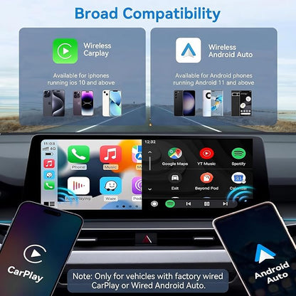 Diamond Wireless CarPlay Adapter for Apple CarPlay & Android Auto, 2-in-1 Mini Crystal Design, Plug & Play, 5G Fast Auto Connect, Stable Low Latency, for Factory Wired CarPlay Cars