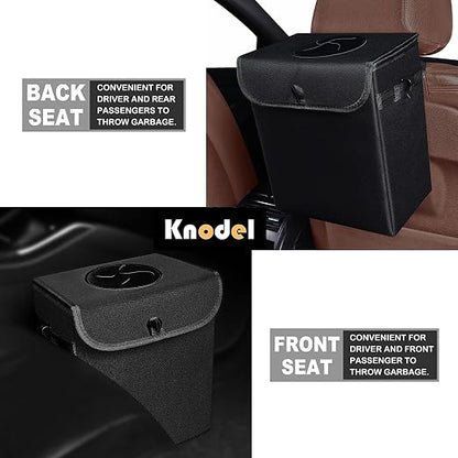 Tapha Car Trash Can with Lid, Leak-Proof Car Organizer and Storage, Waterproof Car Garbage Can, Multipurpose Trash Bin for Car