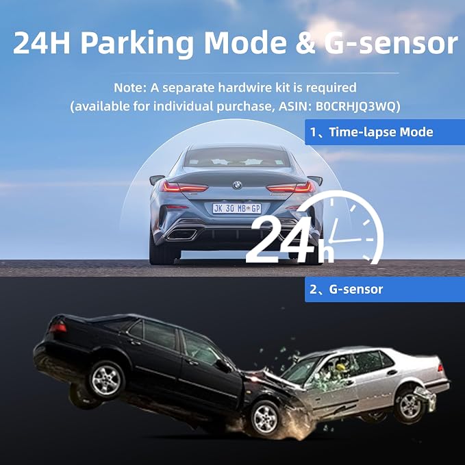 Miofive S1 4K Dash Cam Front - 2160P UHD Dash Camera for Cars, Built-in Wi-Fi, GPS, Bluetooth, 3" IPS Screen, HDR Super Night Vision, 24H Parking Mode, Support Max 512GB, Free 32GB Memory Card